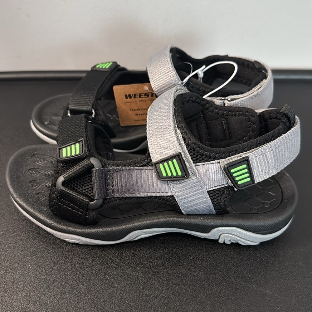 Weestep Kids Boys Sandals Black Grey Black & Green New NWT